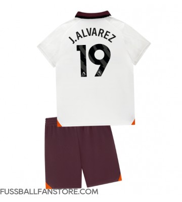 Manchester City Julian Alvarez #19 Replik Auswärtstrikot Kinder 2023-24 Kurzarm (+ Kurze Hosen)